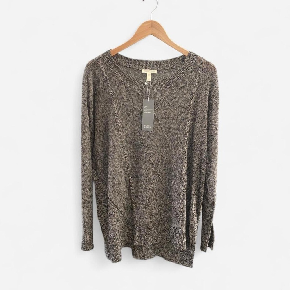 NWT Eileen Fisher Women’s 100% Organic Linen Long Sleeve Top Size M